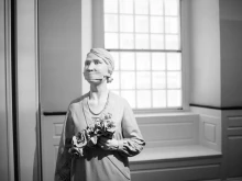 Statue of Margaret Sanger at the Old South Meeting House museum in Boston